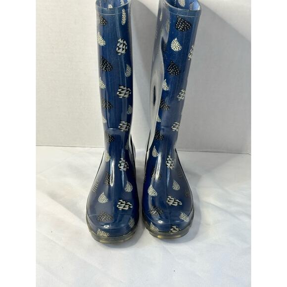 Women's Toms Cabrilla Rain boots Moonlight Blue Raindrop Print Size 9 - Picture 4 of 6